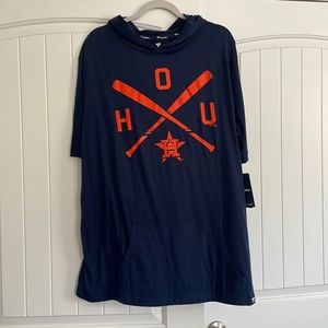 NWT Men’s Houston Astros Tee Shirt with Hood. Size XL